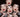 Collage of the same female face, with her finger to her red lips, like a kaleidoscope of faces