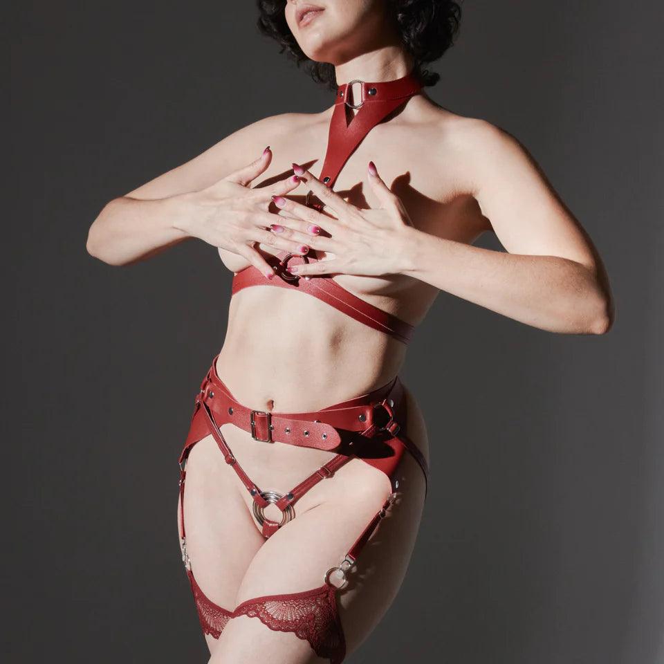 Heroine Strap Harness and Thong - Passionfruit