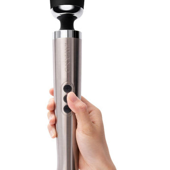 Rechargeable Die Cast Massager: Silver - Passionfruit