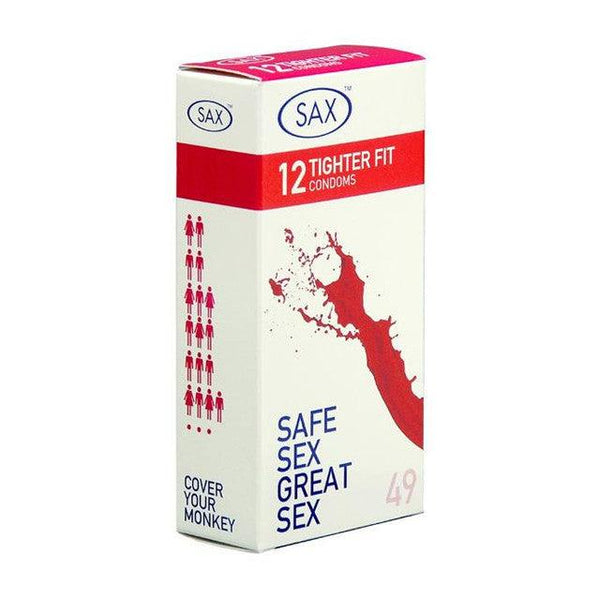 SAX, 49mm Condoms (Tight Fitting) - 12 pack - Passionfruit