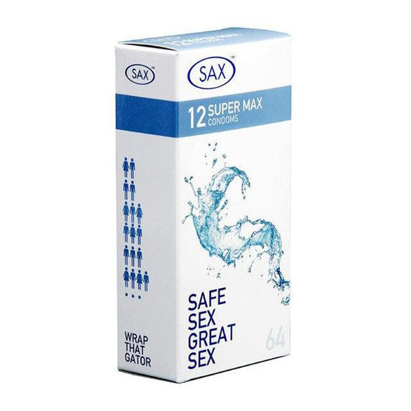 SAX, 64mm Condoms (Super Max Fit) - 12 pack - Passionfruit