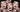 Collage of the same female face, with her finger to her red lips, like a kaleidoscope of faces