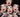 Collage of the same female face, with her finger to her red lips, like a kaleidoscope of faces