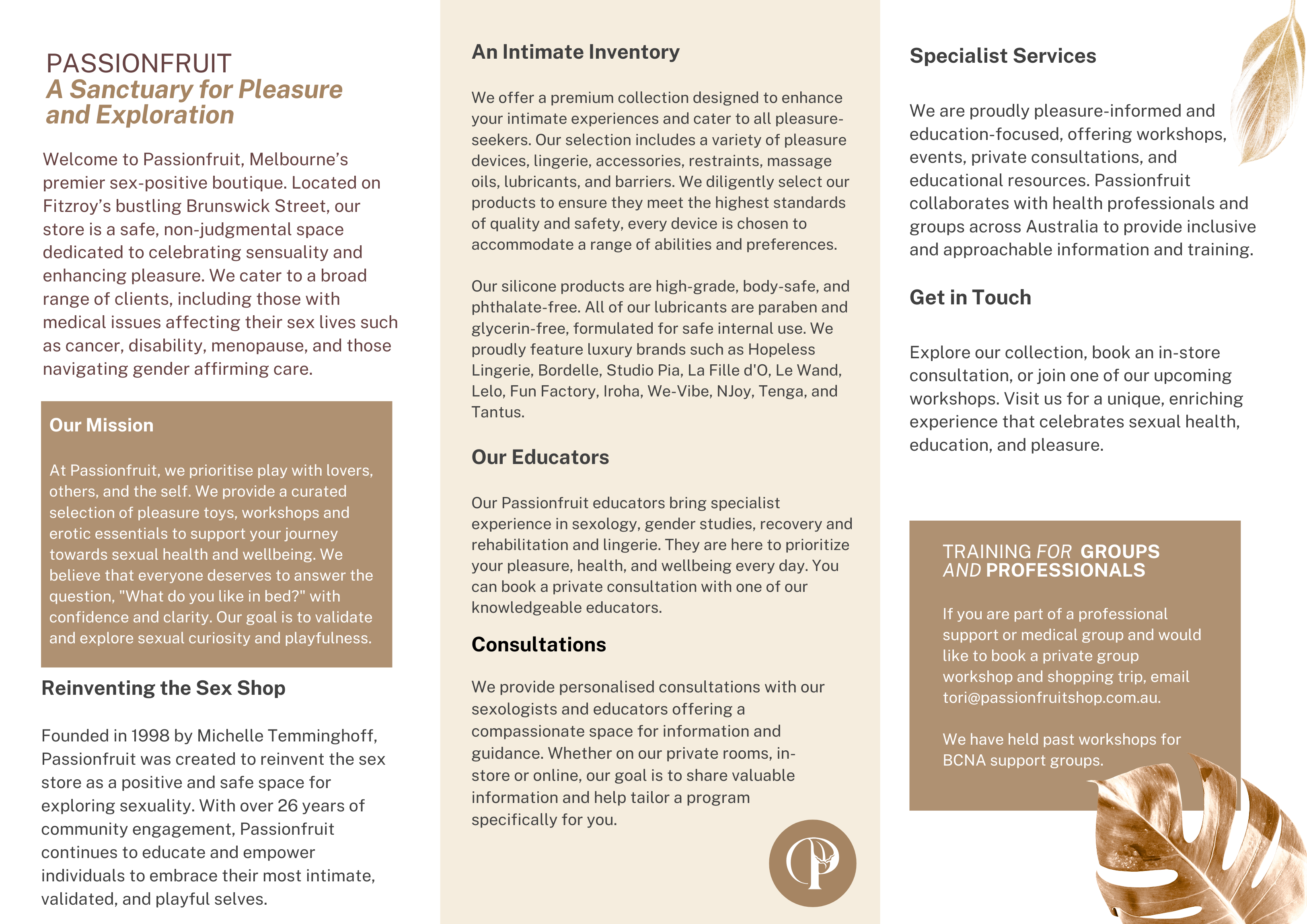 Professional Referral Pamphlets by Passionfruit