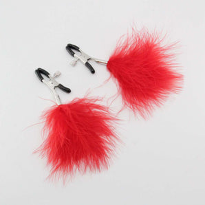 Love in Leather Feather Nipple Clamps: Various Colours