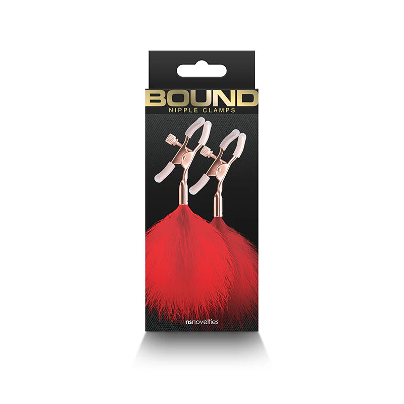 Bound Adjustable Nipple Clamps with Feathers