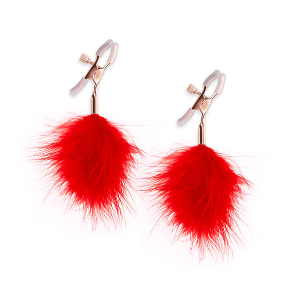 Bound Adjustable Nipple Clamps with Feathers