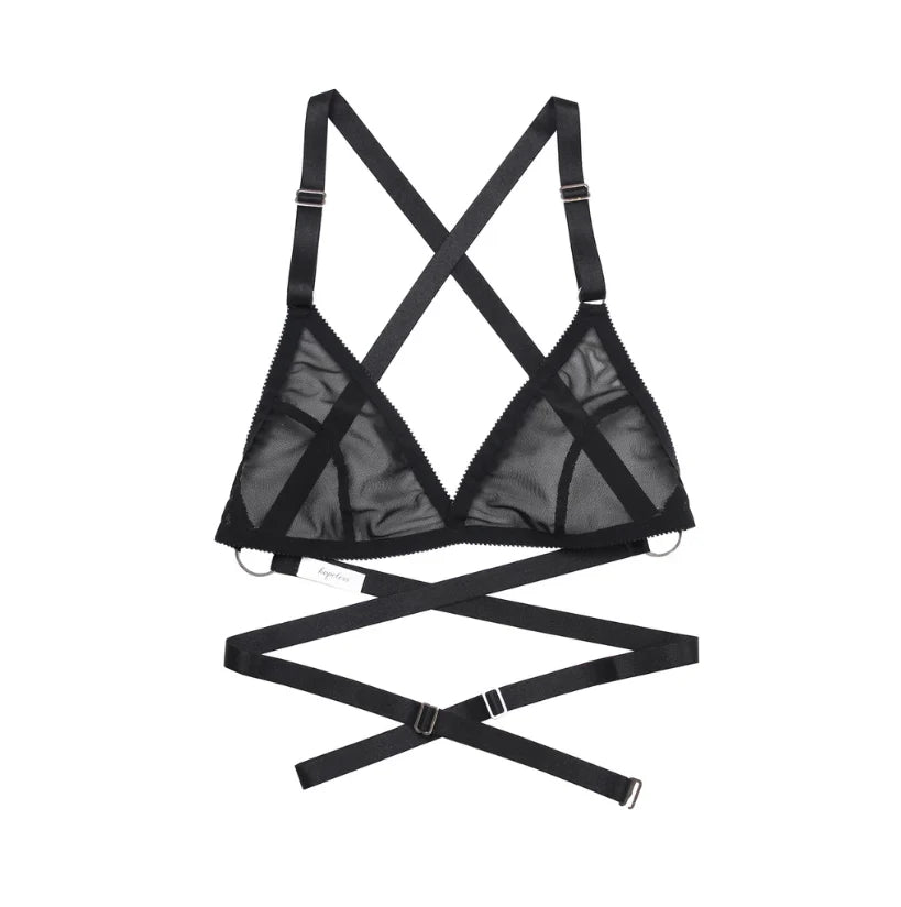 Rosemary Bralette: Black Mesh