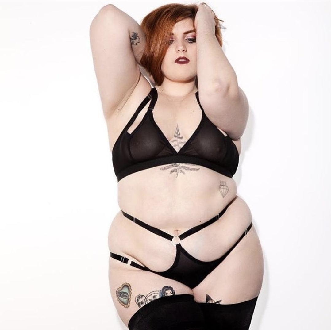 Lucy Bralette: Sheer Mesh - Hopeless Lingerie - Passionfruit