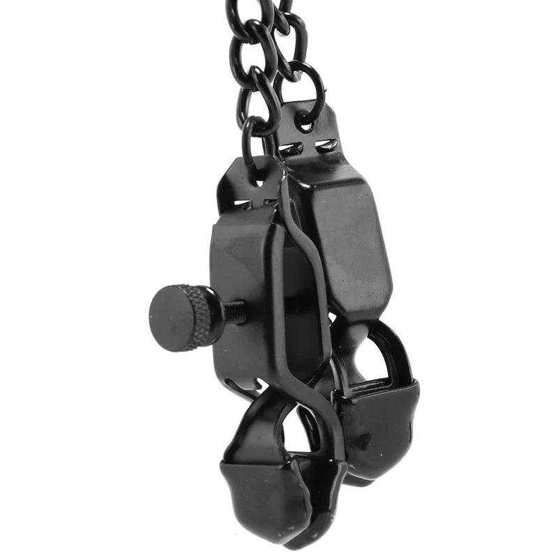 Open Press Clamp with Black Link Chain - Passionfruit