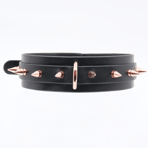 Vegan Spiked Collar: Rose Gold