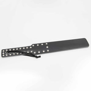 Vegan Black Leather Paddle with Silver Studs