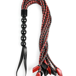 Saffron Braided Flogger: Vegan Leather - Passionfruit