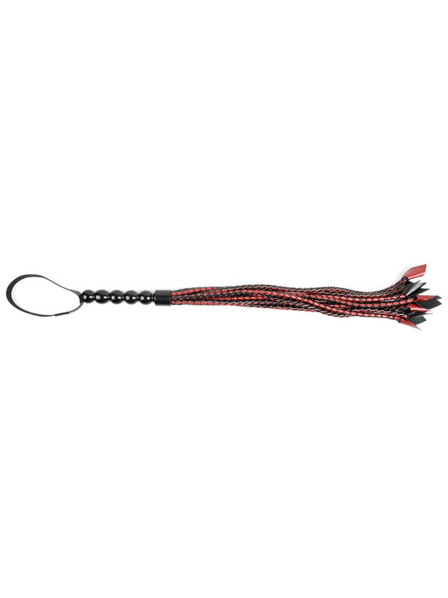 Saffron Braided Flogger: Vegan Leather - Passionfruit