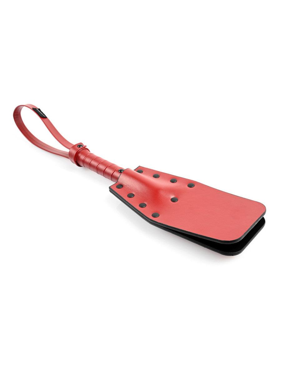 Saffron Studded Spanker: Vegan Leather - Passionfruit