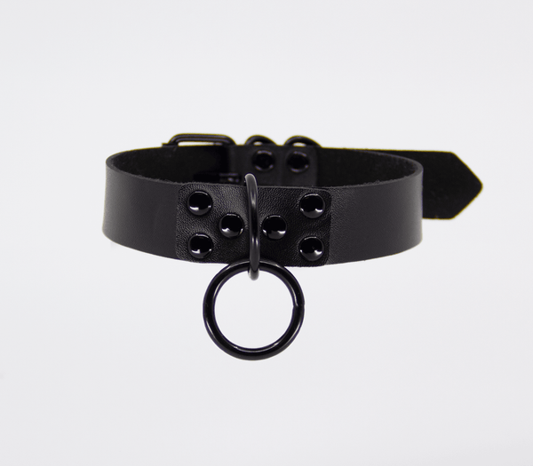 Vegan Bondage Collar with Black Ring - Passionfruit