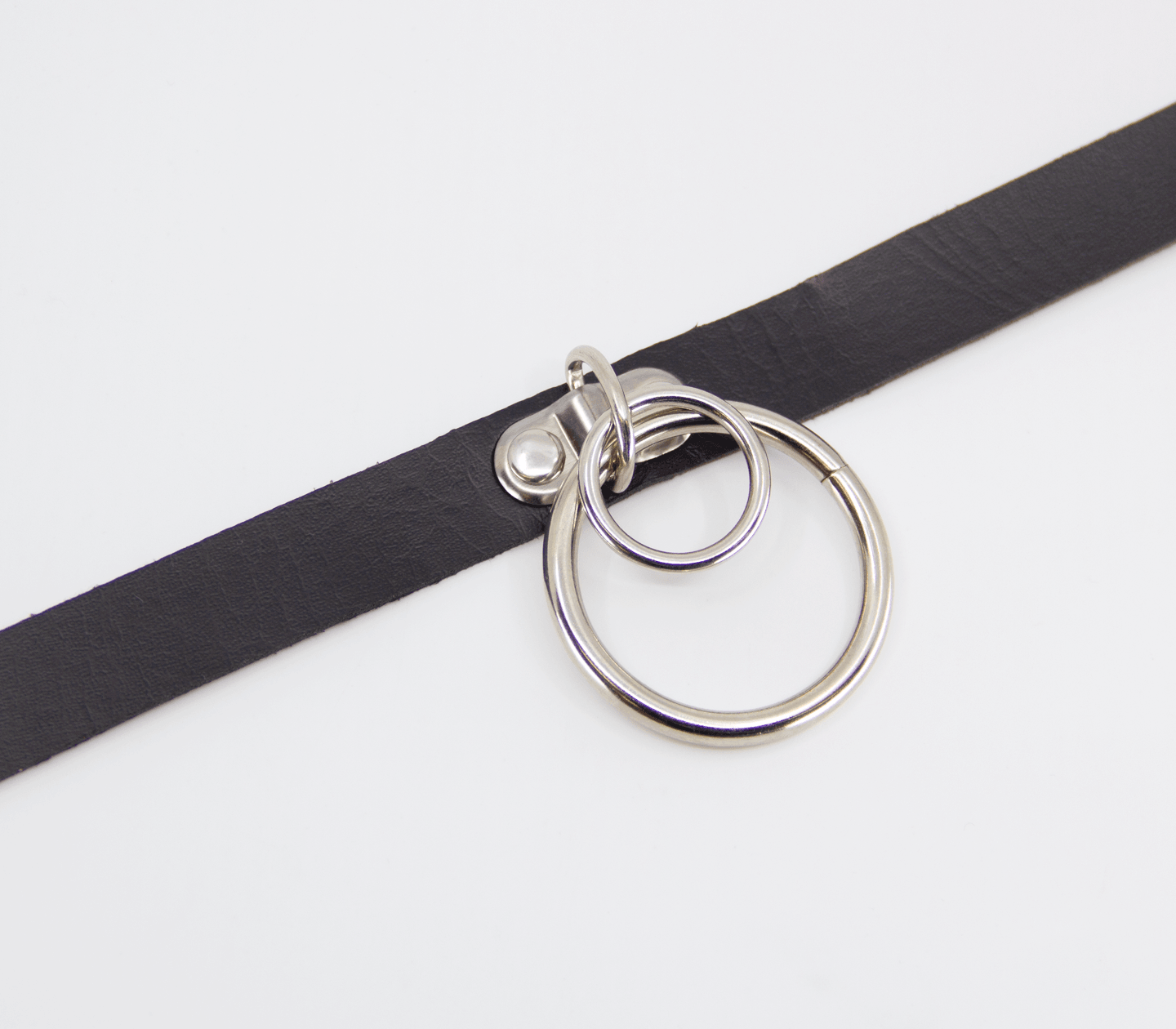 Vegan Bondage Collar with Double Rings - Passionfruit