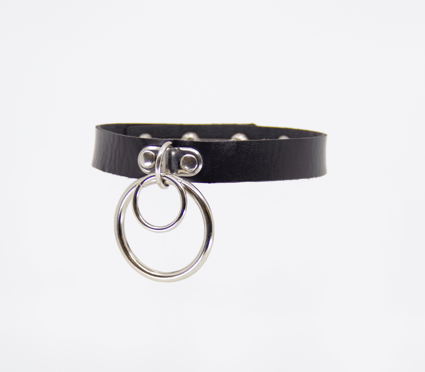 Vegan Bondage Collar with Double Rings - Passionfruit