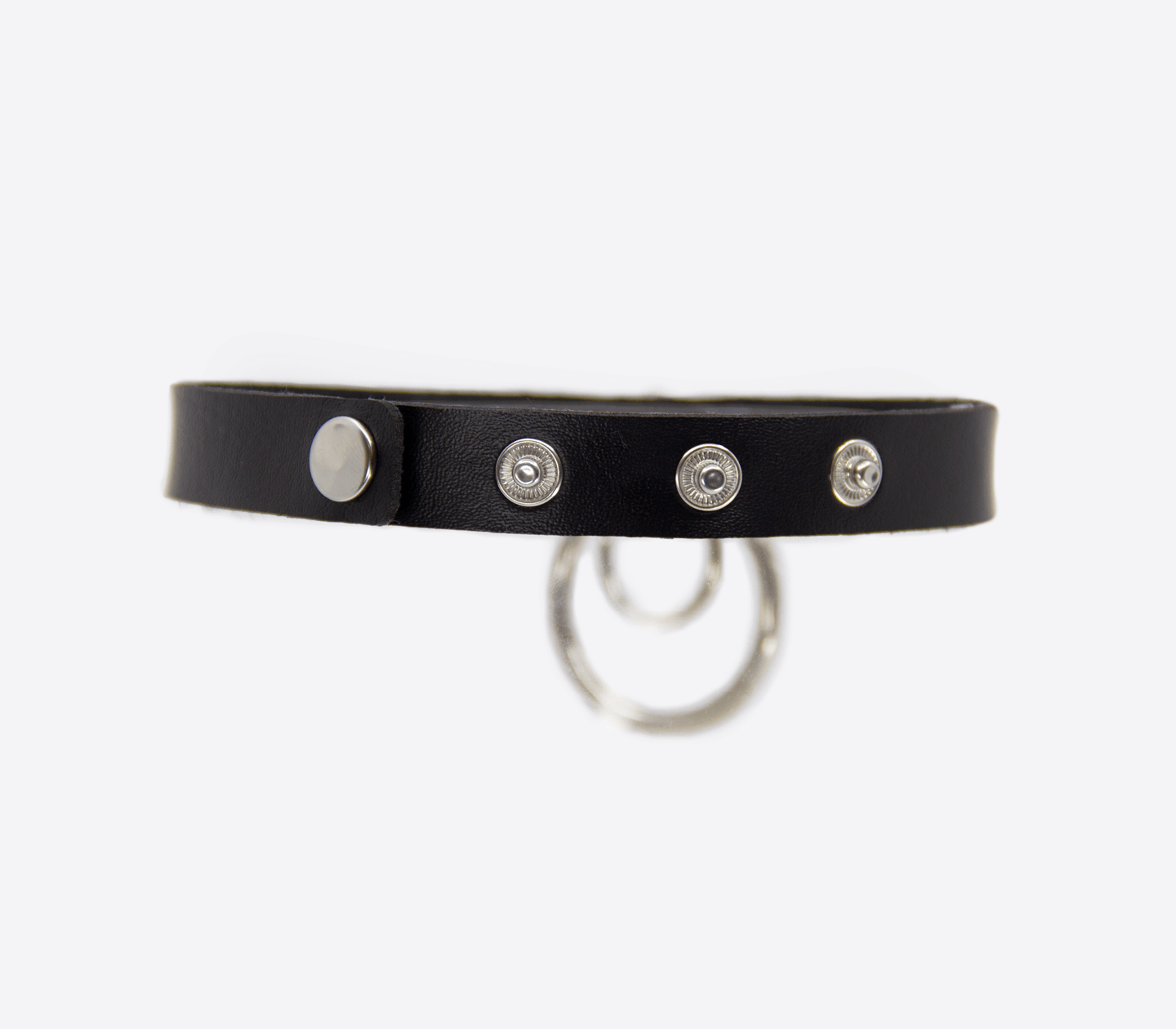 Vegan Bondage Collar with Double Rings - Passionfruit