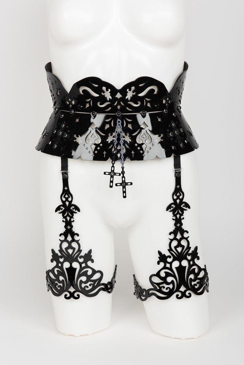 Nero Waist Garter Belt with Garters - Passionfruit 