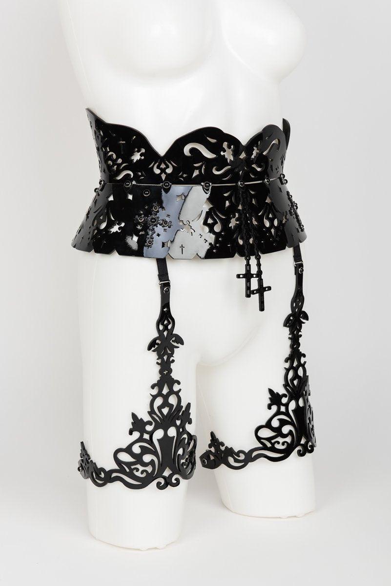 Nero Waist Garter Belt with Garters - Passionfruit 