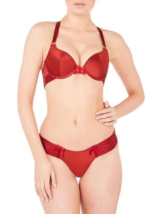 Adjustable Webbed Thong: Burnt Red - Passionfruit