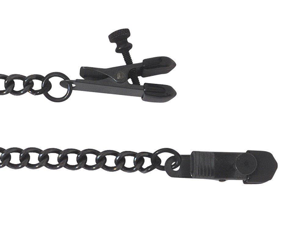 Black Adjustable Broad Tip Clamp with Chain Black - Passionfruit