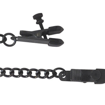 Black Adjustable Broad Tip Clamp with Chain Black - Passionfruit