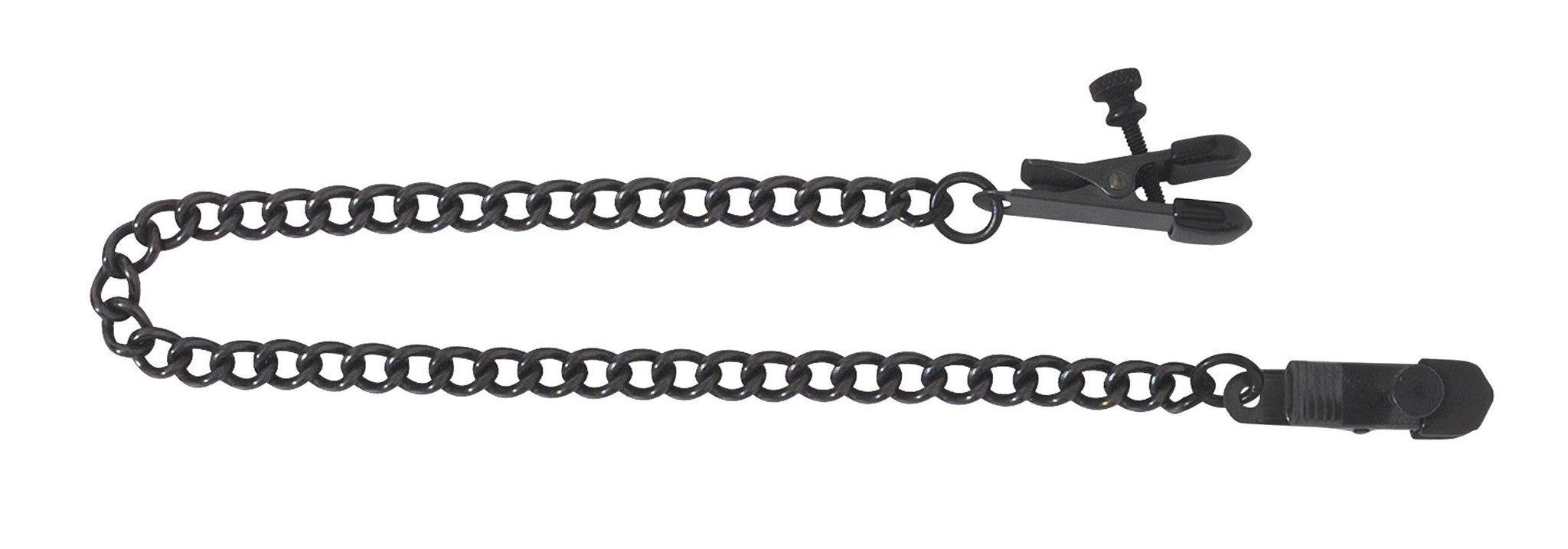 Black Adjustable Broad Tip Clamp with Chain Black - Passionfruit