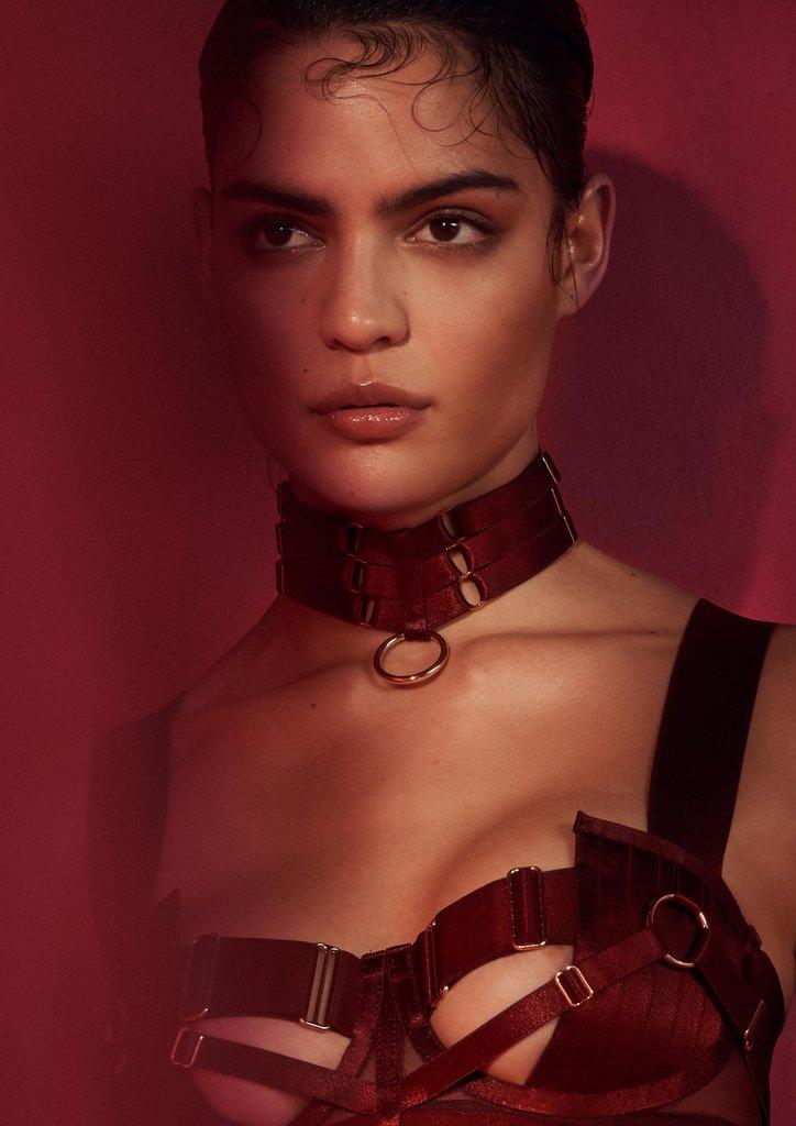 Bondage Collar by Bordelle - Passionfruit