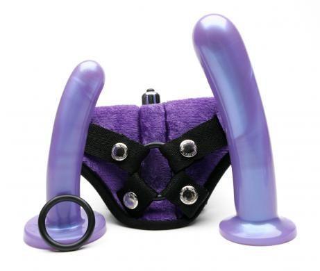 Dildo and Harness: "Bend Over" Beginner Kit - Passionfruit