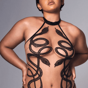 Medusa Bodysuit - Black and Butterscotch - Passionfruit