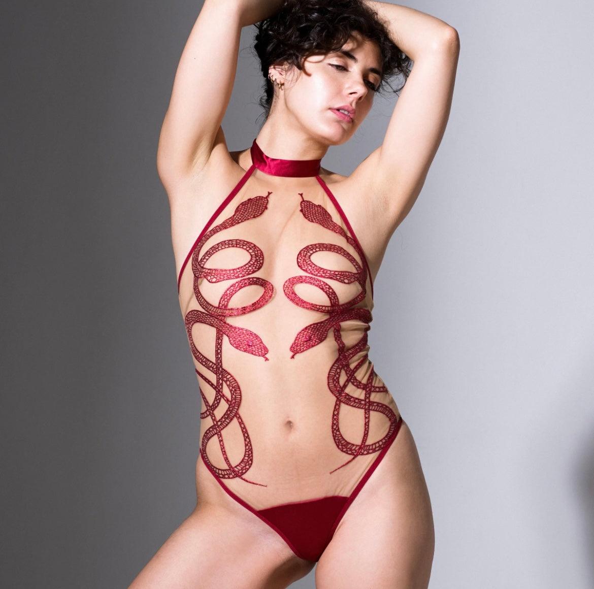 Medusa Bodysuit - Oxblood - Passionfruit