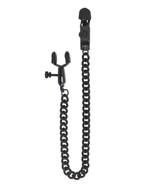 Open Press Clamp with Black Link Chain - Passionfruit